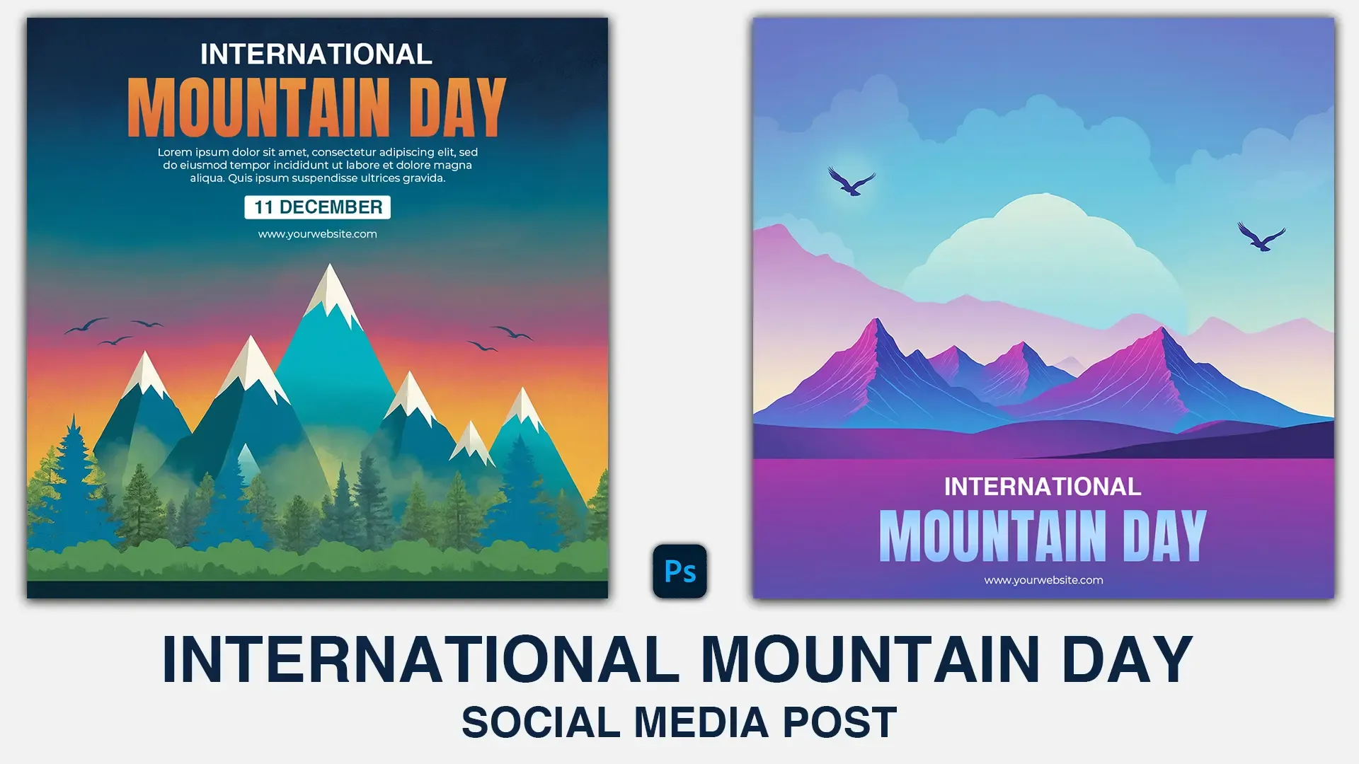 International Mountain Day Sunrise Peaks Instagram Post image